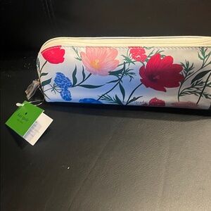 Kate Spade White Floral Cosmetic Bag